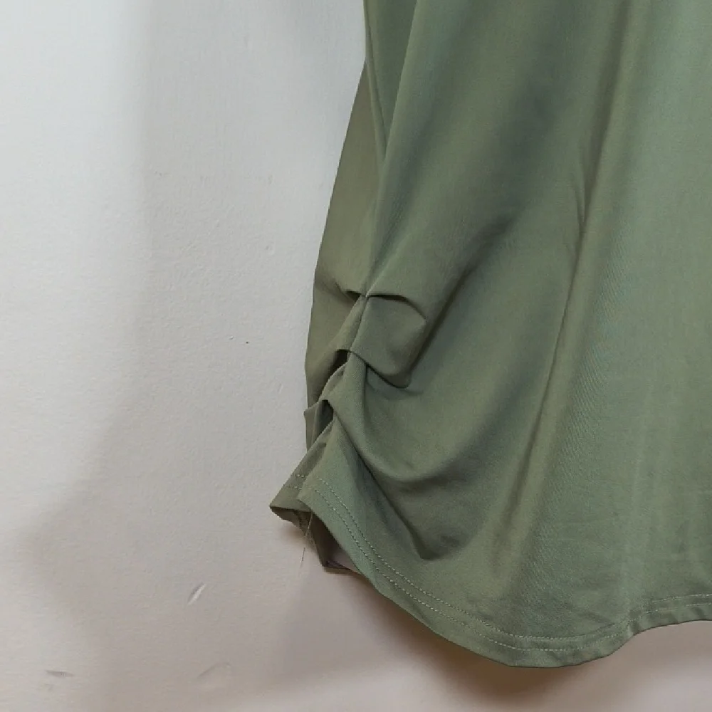 Miselon Women's Green Cold Shoulder Top , Size XL